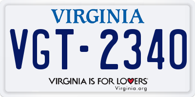 VA license plate VGT2340