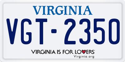 VA license plate VGT2350