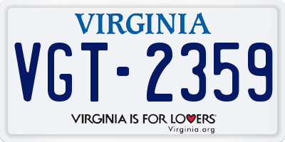 VA license plate VGT2359