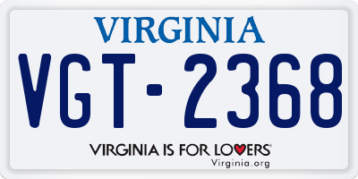VA license plate VGT2368