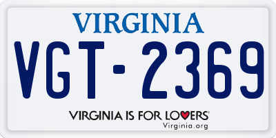 VA license plate VGT2369