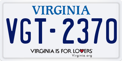 VA license plate VGT2370