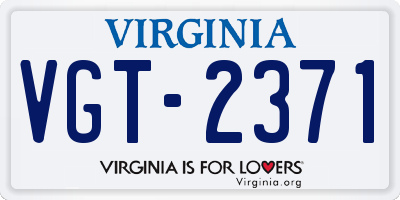 VA license plate VGT2371