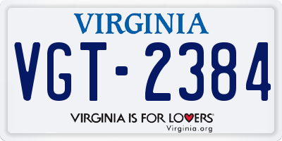 VA license plate VGT2384
