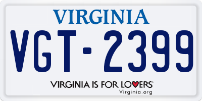 VA license plate VGT2399