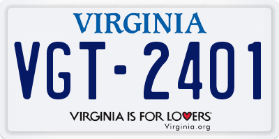 VA license plate VGT2401