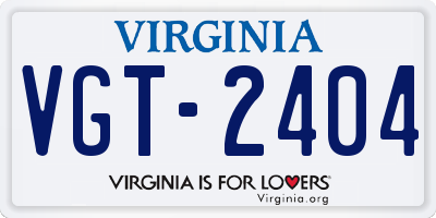 VA license plate VGT2404