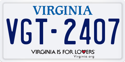 VA license plate VGT2407