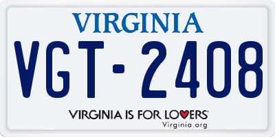 VA license plate VGT2408