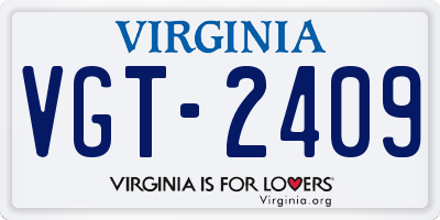 VA license plate VGT2409