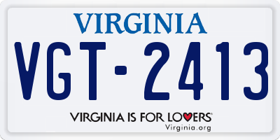 VA license plate VGT2413