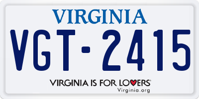 VA license plate VGT2415