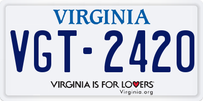 VA license plate VGT2420