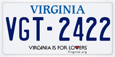 VA license plate VGT2422
