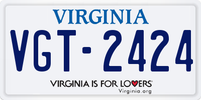 VA license plate VGT2424