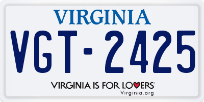 VA license plate VGT2425
