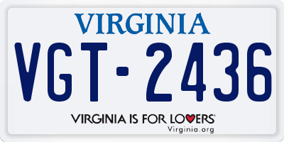 VA license plate VGT2436