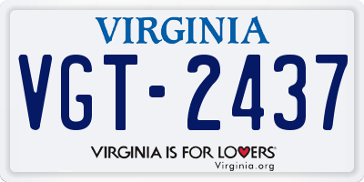VA license plate VGT2437