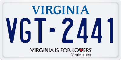 VA license plate VGT2441