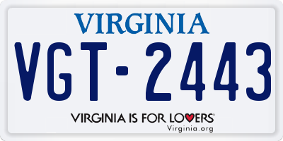 VA license plate VGT2443