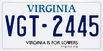 VA license plate VGT2445