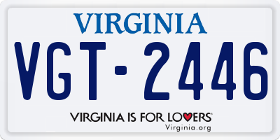 VA license plate VGT2446