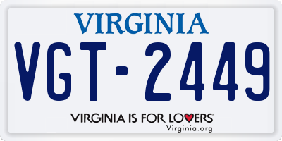 VA license plate VGT2449