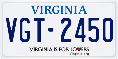 VA license plate VGT2450