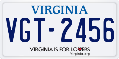 VA license plate VGT2456