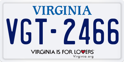VA license plate VGT2466
