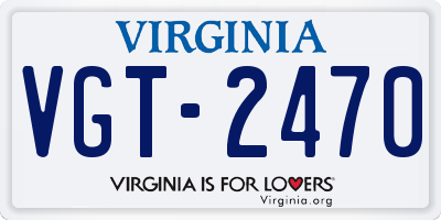 VA license plate VGT2470