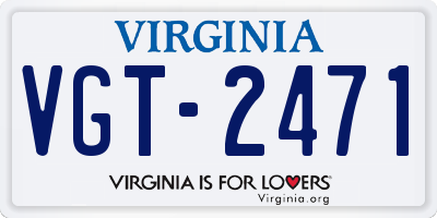 VA license plate VGT2471