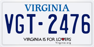 VA license plate VGT2476