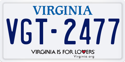 VA license plate VGT2477