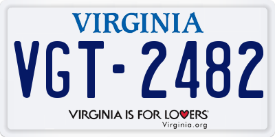 VA license plate VGT2482