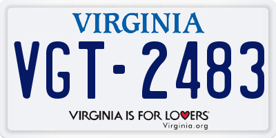 VA license plate VGT2483