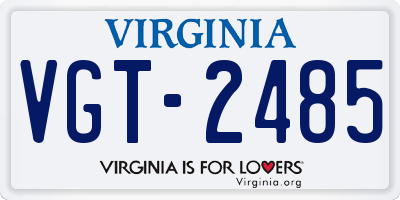 VA license plate VGT2485