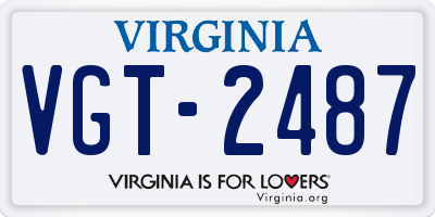 VA license plate VGT2487