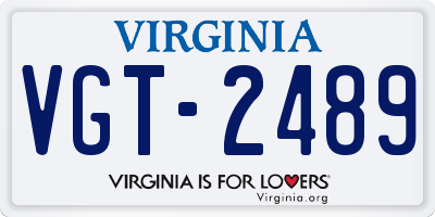 VA license plate VGT2489