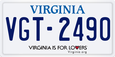 VA license plate VGT2490
