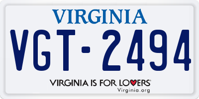 VA license plate VGT2494
