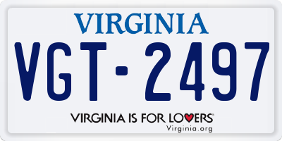 VA license plate VGT2497