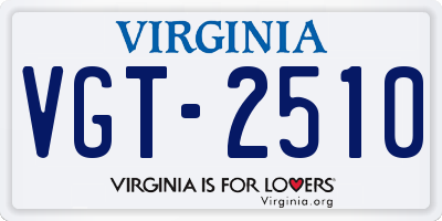 VA license plate VGT2510