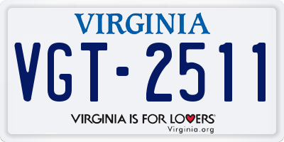 VA license plate VGT2511
