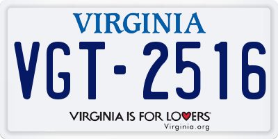 VA license plate VGT2516