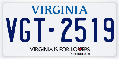 VA license plate VGT2519