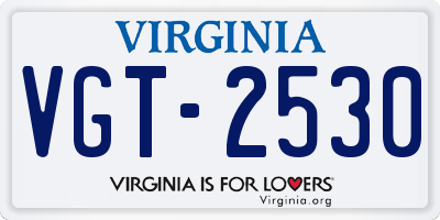 VA license plate VGT2530