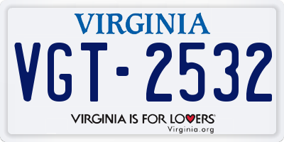 VA license plate VGT2532