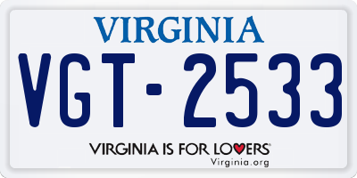 VA license plate VGT2533