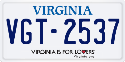 VA license plate VGT2537